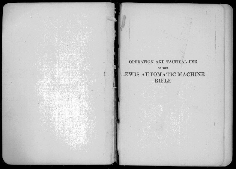 van Nostrands Lewis Gun Manual, scan 2 of 105